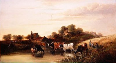 The Watering Place, scene in Devonshire by Edward Charles Williams