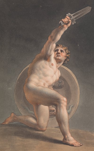 Study of a Male Nude by Edward Francis Burney