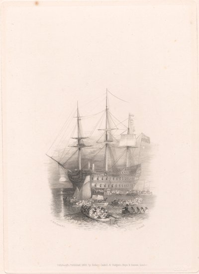 The Bellerophon, Plymouth Sound by Edward Goodall