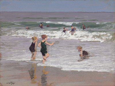 Children Playing in Surf by Edward Henry Potthast