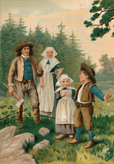 The Woodcutter and His Children by Edward Henry Wehnert
