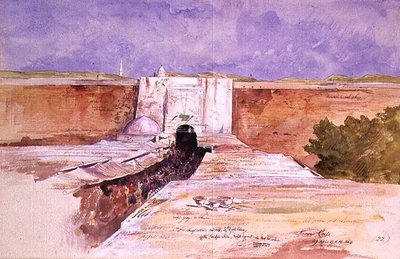 The Bazaar Kanea, Crete by Edward Lear