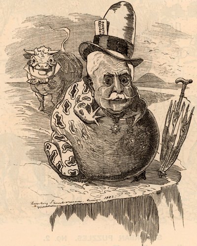 Cartoon of Ferdinand de Lesseps by Edward Linley Sambourne
