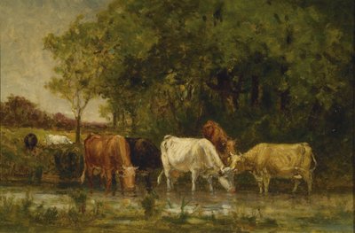 Cows in Landscape by Edward Mitchell Bannister