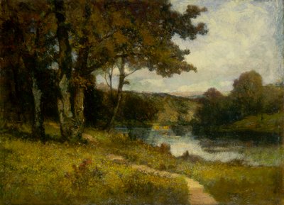 Untitled landscape, trees near river, 1891 by Edward Mitchell Bannister