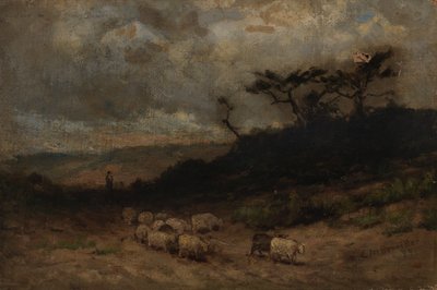 Untitled Shepherd with Sheep, 1877 by Edward Mitchell Bannister