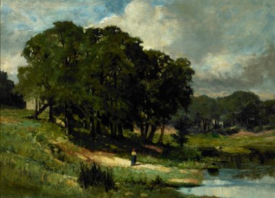 Woman Standing near a Pond by Edward Mitchell Bannister