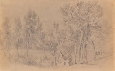 Landscape with Church by Edward Pretty