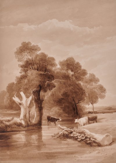 Landscape with stream by Edward Pretty