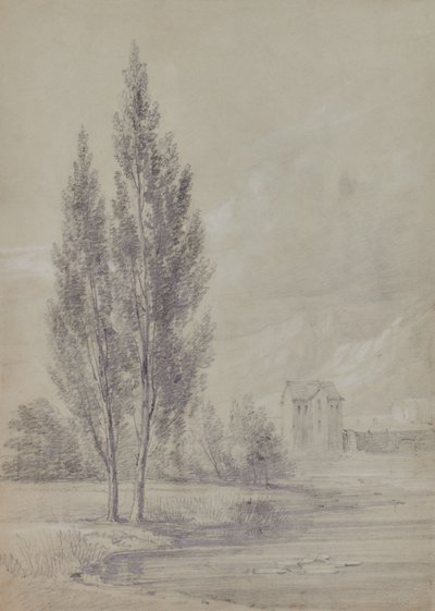 Landscape with Trees Near Lake by Edward Pretty