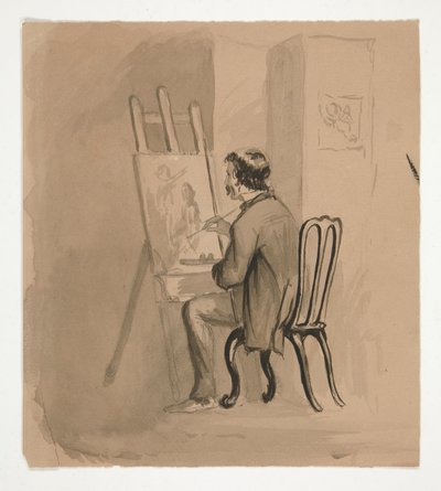 Artist Seated at Easel by Edwin Austin Abbey