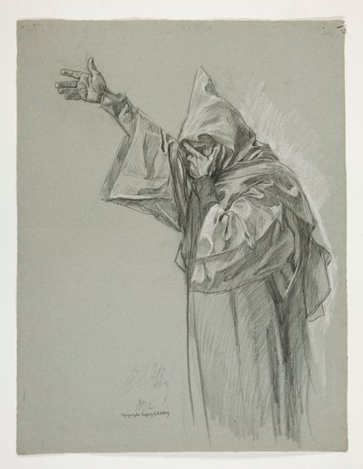 Figure study for King Arthur by Edwin Austin Abbey