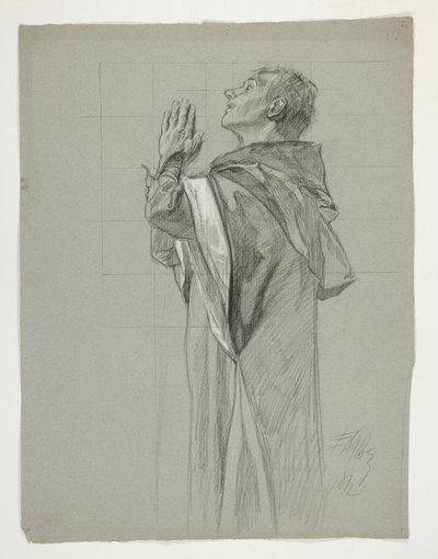 Figure study for King Arthur by Edwin Austin Abbey