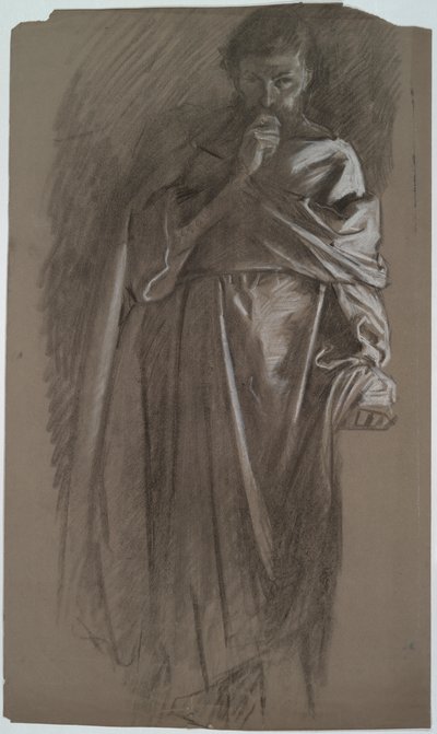 Figure study, man holding gown by Edwin Austin Abbey