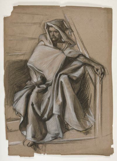 Holy Grail Series. Hooded Figure Study by Edwin Austin Abbey