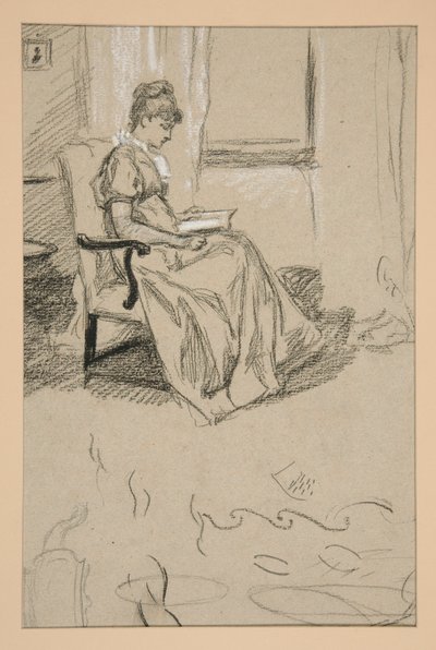 Portrait of Mrs. Abbey, reading by Edwin Austin Abbey