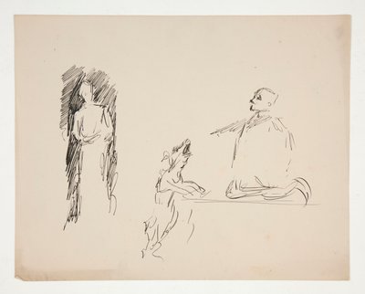 Sheet of figure studies by Edwin Austin Abbey