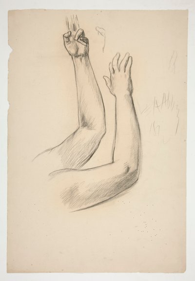 Sketch of two arms by Edwin Austin Abbey