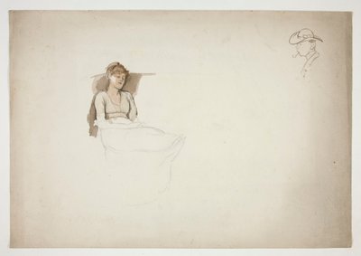 Woman Seated in Chair, Sleeping by Edwin Austin Abbey