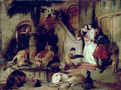 A Courtyard in olden times by Edwin Landseer