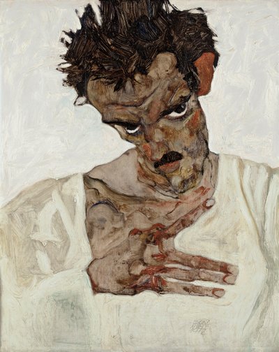 Self-Portrait with Lowered Head by Egon Schiele