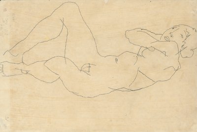 Female Nude with Hands Behind Head, 1914 by Egon Schiele