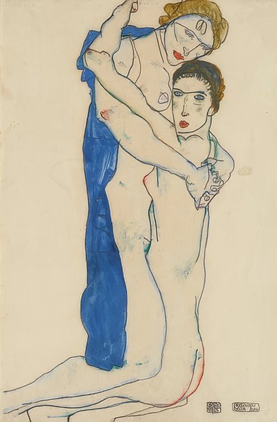 Friend, Pink-Blue. 1913 by Egon Schiele