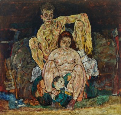 Crouching Couple (The Family) by Egon Schiele