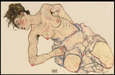Kneider Weiblicher Halbakt by Egon Schiele