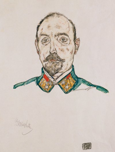 Portrait of a First Officer by Egon Schiele