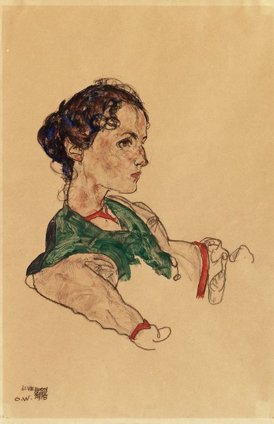 Portrait of the artist Silvia Koller by Egon Schiele