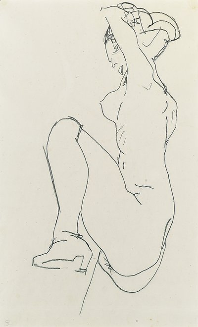 Prostrate Female Nude, 1913 by Egon Schiele