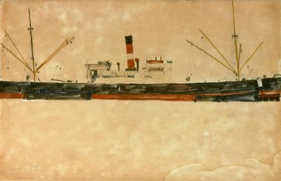 Ships in the Port of Trieste by Egon Schiele