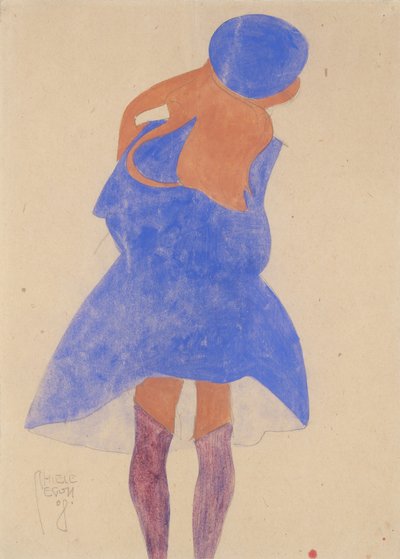 Standing Girl, Back View by Egon Schiele