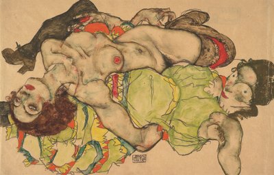 Two Girls Lying Entwined, 1915 by Egon Schiele