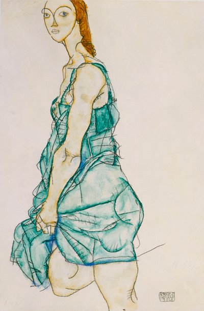 Upright Standing Woman by Egon Schiele