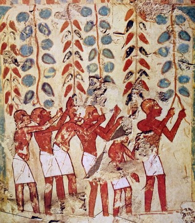 Egyptian Tomb Wall Painting by Egyptian Egyptian