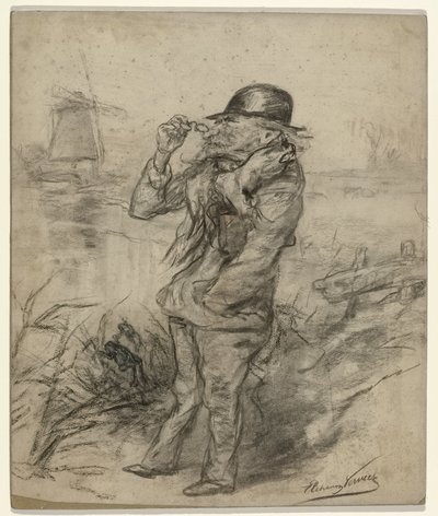 Caricature Portrait of the Painter Paul Gabriel by Elchanon Verveer