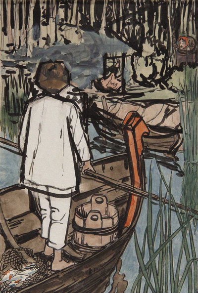 Illustration to The Tale Synko-Philipko by Elena Dmitryevna Polenova