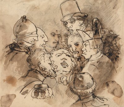 Group of Caricature Heads by Elias Martin
