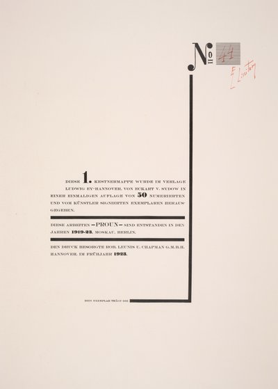 Title Page by Eliezer Markowich Lissitzky