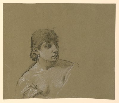 Portrait of a Young Woman by Elihu Vedder