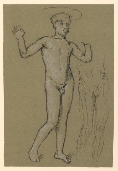 Figure Study for a Fountain Design by Elihu Vedder