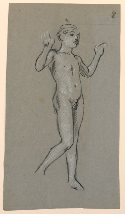 Figure Study for a Fountain Design by Elihu Vedder