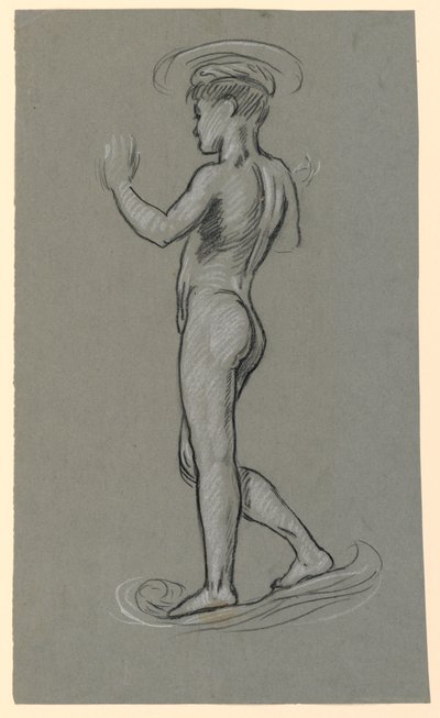 Figure Study for a Fountain Design by Elihu Vedder