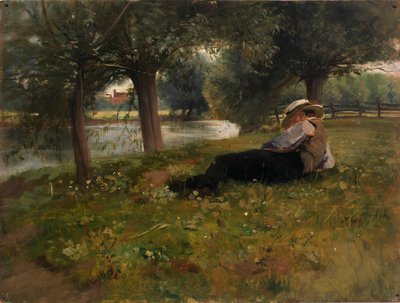 Man Reclining beside a Stream by Eliphalet Fraser Andrews
