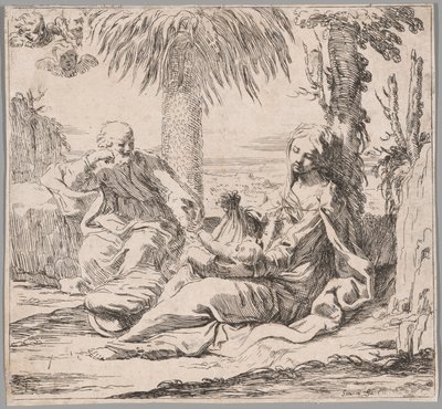 The Rest on the Flight into Egypt by Elisabetta Sirani