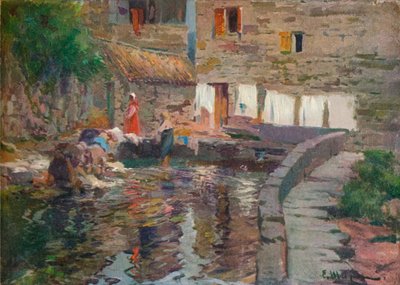 Washerwomen, Pontevedra by Eliseo Meifren y Roig