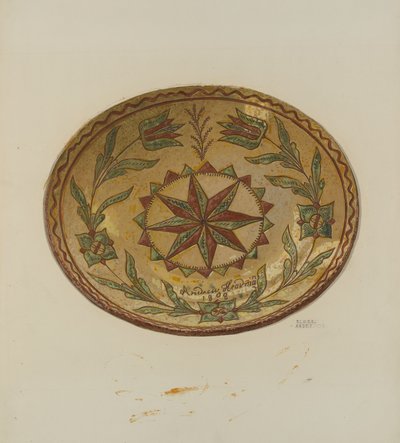 Pennsylvania German Pie Plate by Elmer G. Anderson