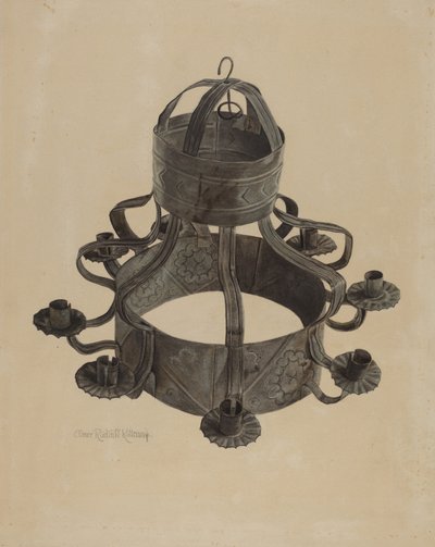 Pa. German Chandelier by Elmer R. Kottcamp